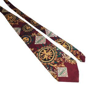 Vintage Necktie Tabasco Pepper Sauce Sun Design Tie Designer Restaurant Waiter